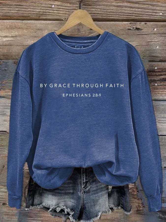 Women's Grace through faith Print Sweatshirt