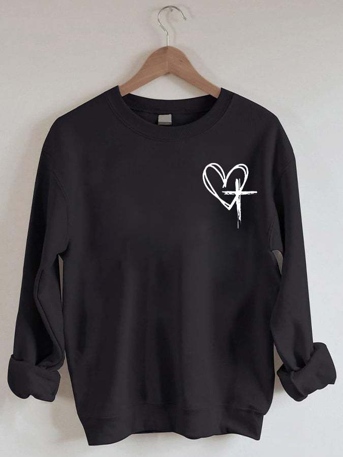 Women's Love Like Jesus Jesus Has My Back Print Sweatshirt