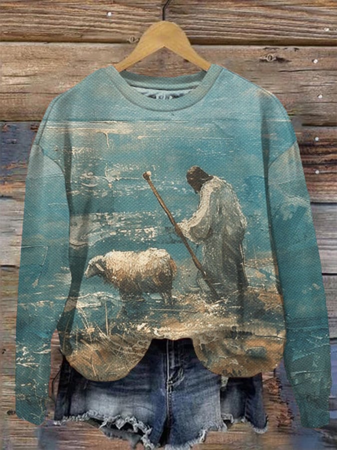 Women's Jesus and Lamb Sweatshirt