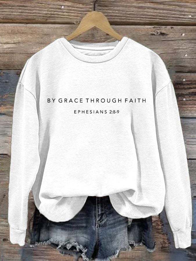 Women's Grace through faith Print Sweatshirt