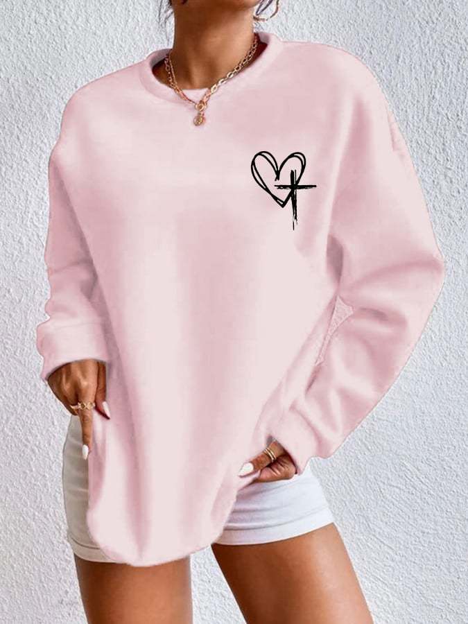 Women's Love Like Jesus Jesus Has My Back Casual Sweatshirt